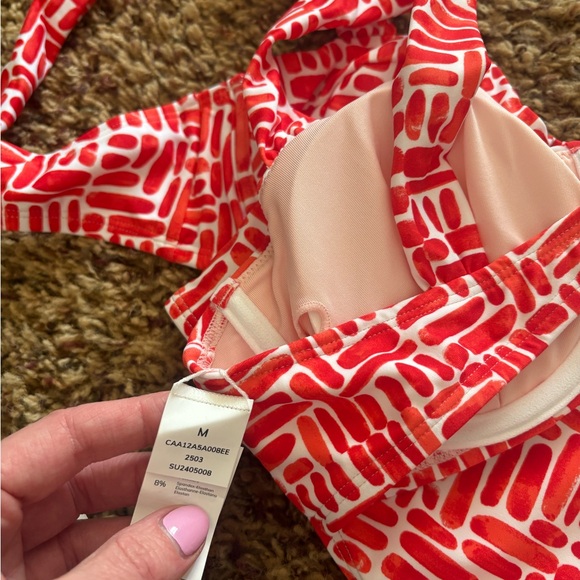 Red Patterned Bikini Set - Picture 6 of 7